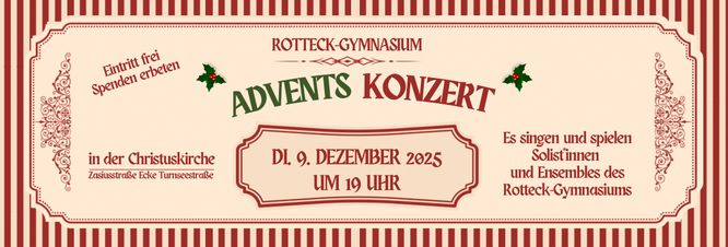 Veranstaltungsplakat für das Adventskonzert 2025
